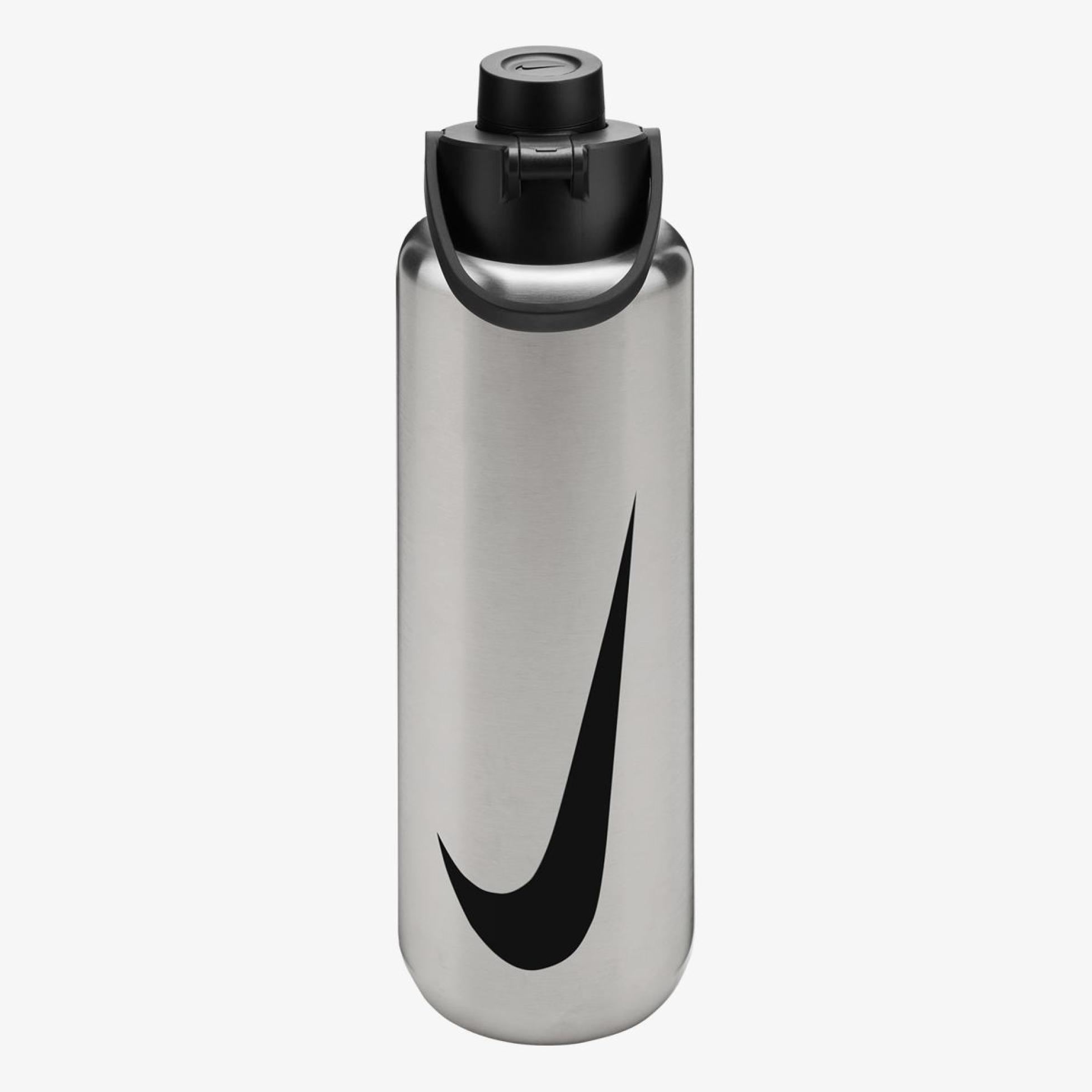 Бутылка NIKE SS RECHARGE CHUG BOTTLE 32 OZ RFSH BRUSHED STAINLESS STEEL/BLACK/BLACK 32OZ N.101.3800.953.32