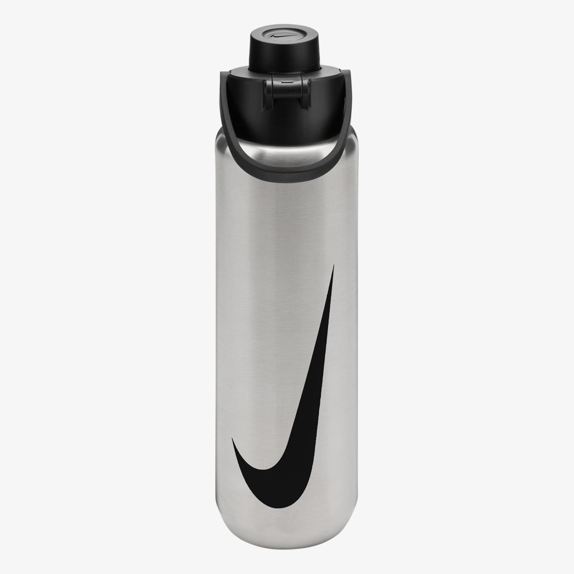 Бутылка NIKE SS RECHARGE CHUG BOTTLE 24 OZ RFSH BRUSHED STAINLESS STEEL/BLACK/BLACK 24OZ N.101.3799.953.24