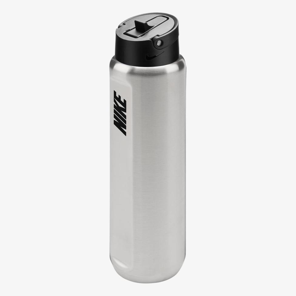Бутылка NIKE SS RECHARGE STRAW BOTTLE 24 OZ RFSH BRUSHED STAINLESS STEEL/BLACK/BLACK 24OZ N.101.3795.953.24