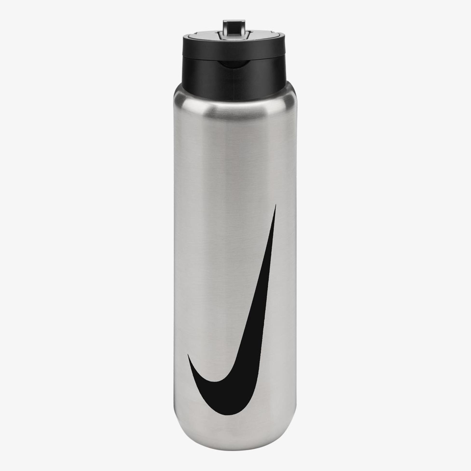 Бутылка NIKE SS RECHARGE STRAW BOTTLE 24 OZ RFSH BRUSHED STAINLESS STEEL/BLACK/BLACK 24OZ N.101.3795.953.24