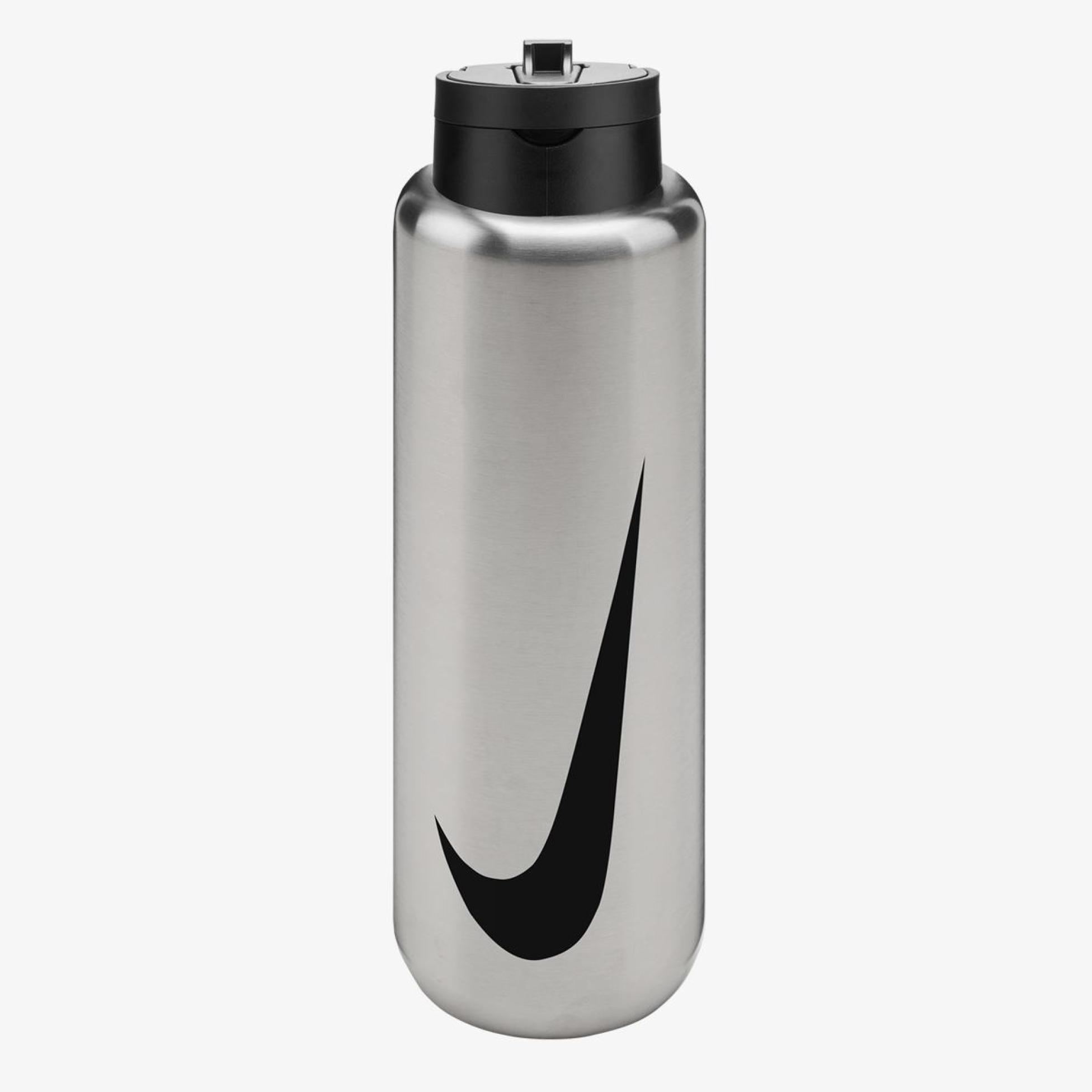 Бутылка NIKE SS RECHARGE STRAW BOTTLE 32 OZ RFSH BRUSHED STAINLESS STEEL/BLACK/BLACK 32OZ N.101.3796.953.32